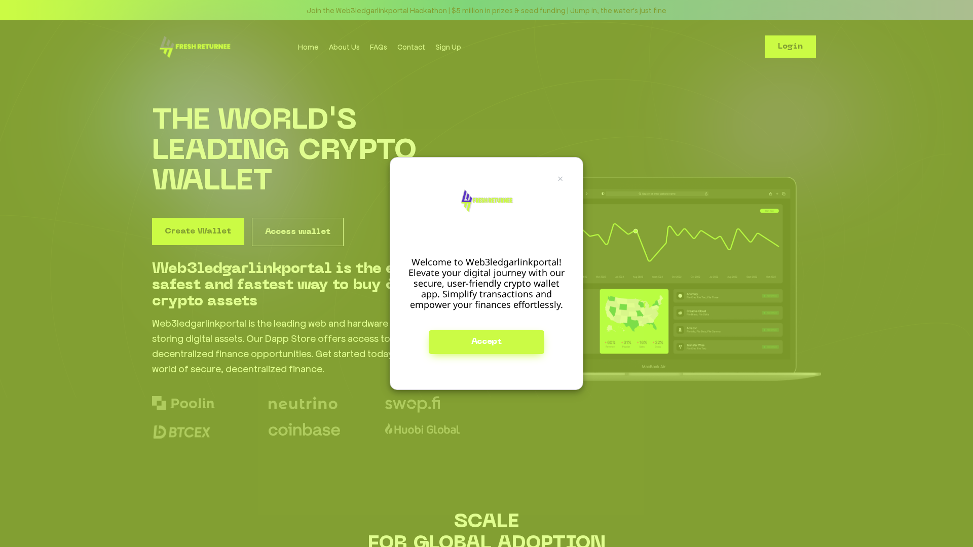 Screenshot of web3ledgarlinkportal.com