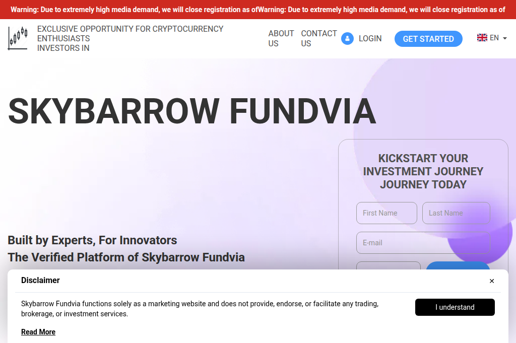 Screenshot of skybarrowfundvia-app.com