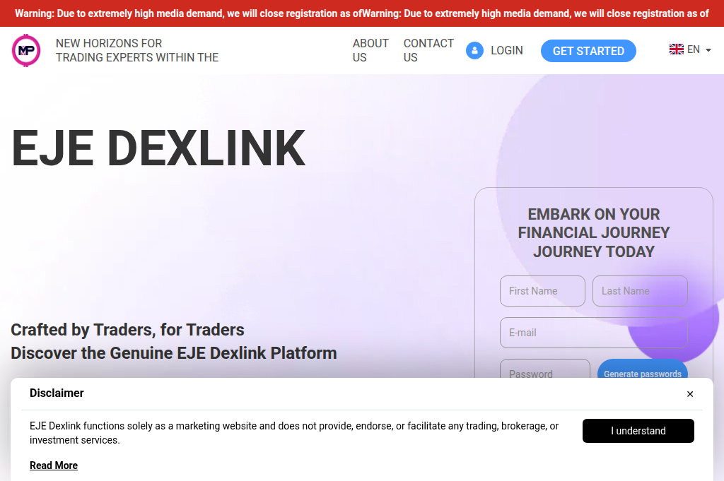 Screenshot of eje-dexlink-software.com