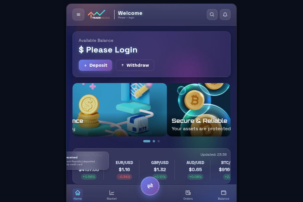 Screenshot of tradewedge.online