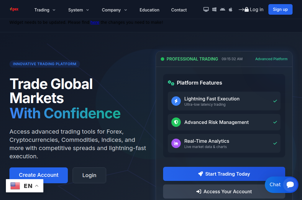 Screenshot of apexoptiontrades.com