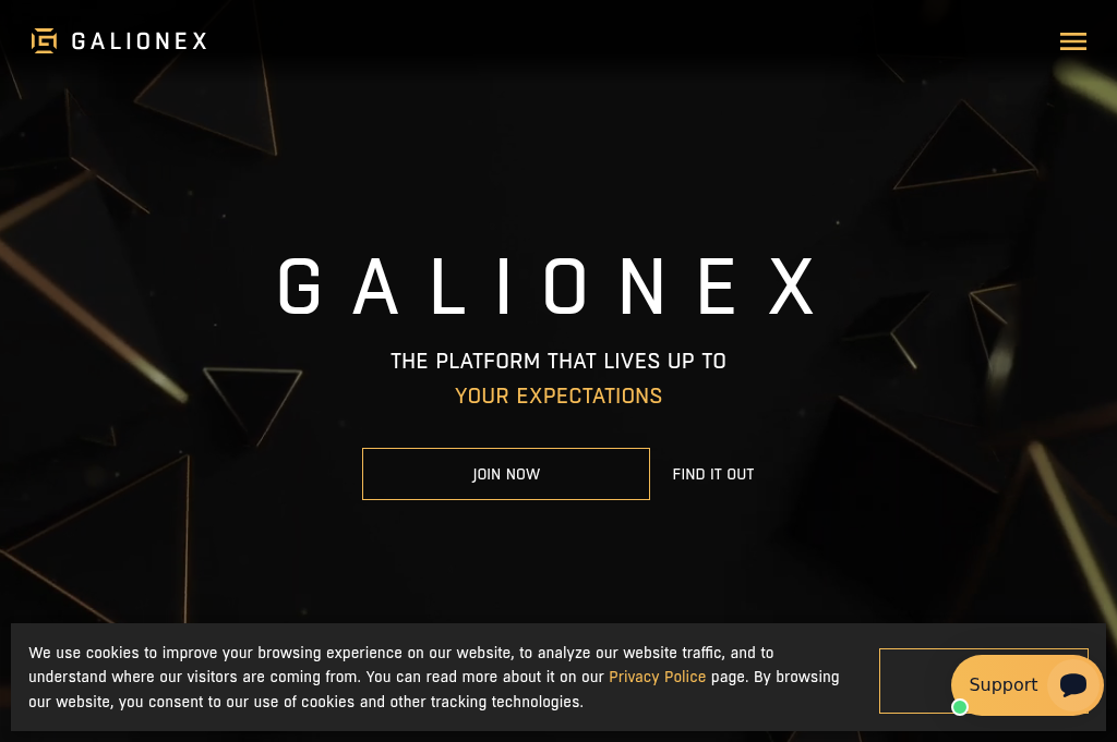 Screenshot of galionex.cc