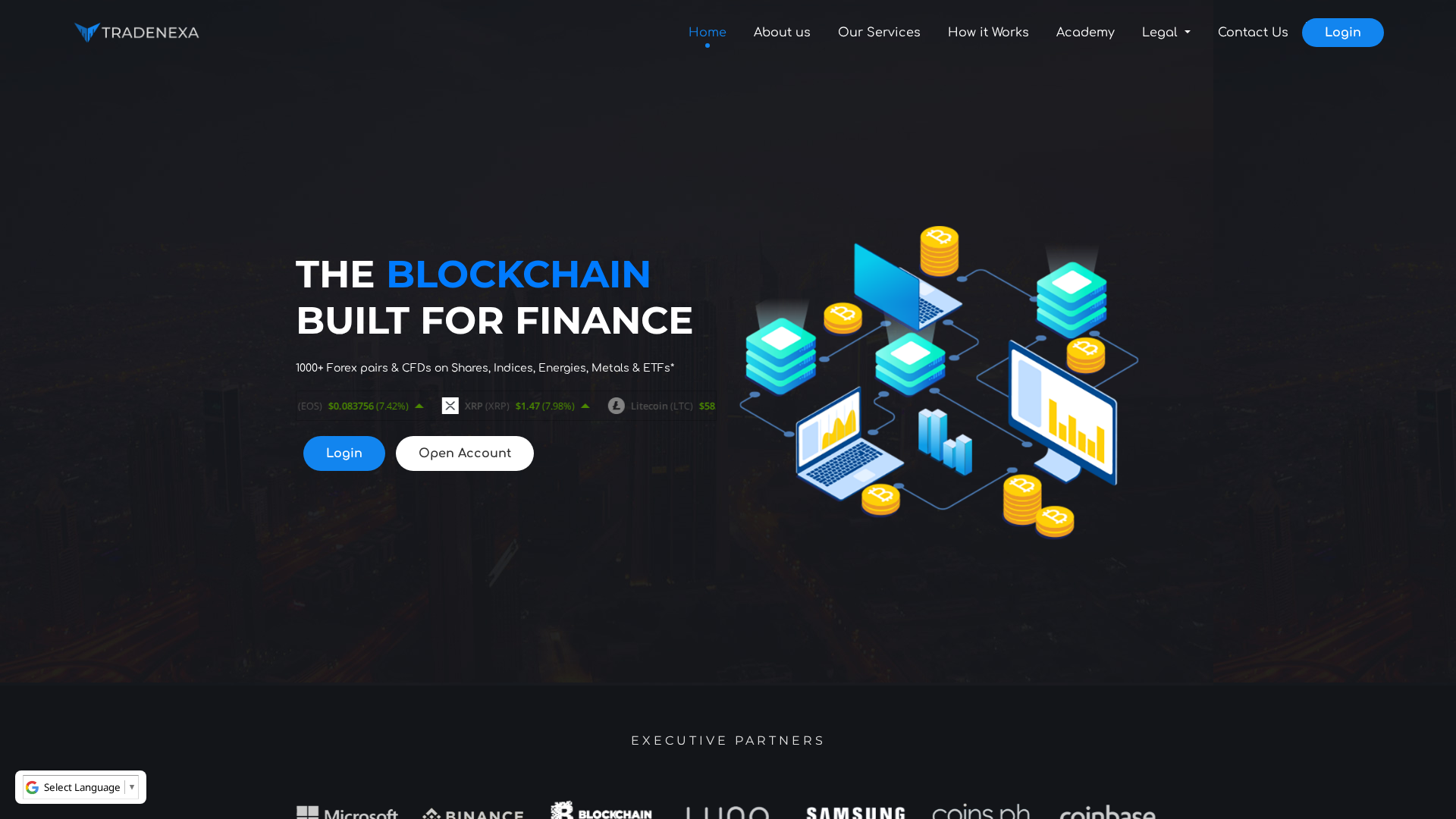 Screenshot of tradenexapro.com