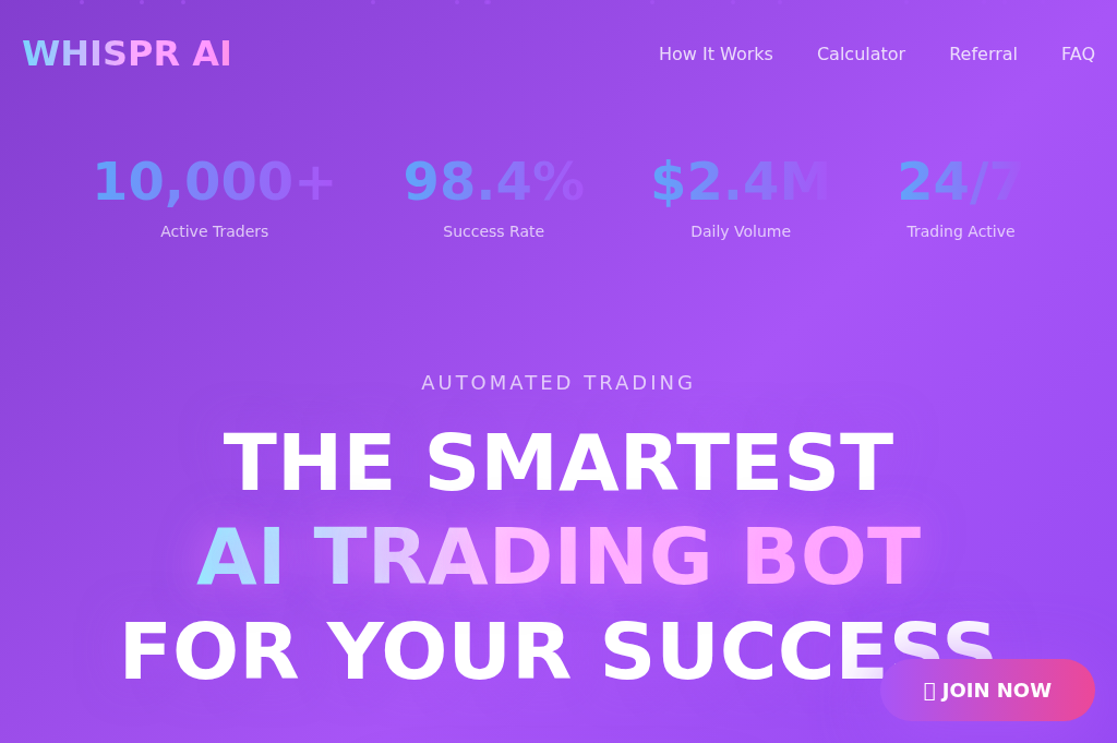 Screenshot of whispraitrading.com