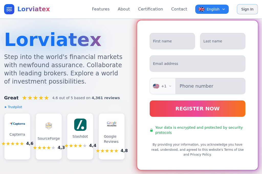 Screenshot of lorviatex-trade.com