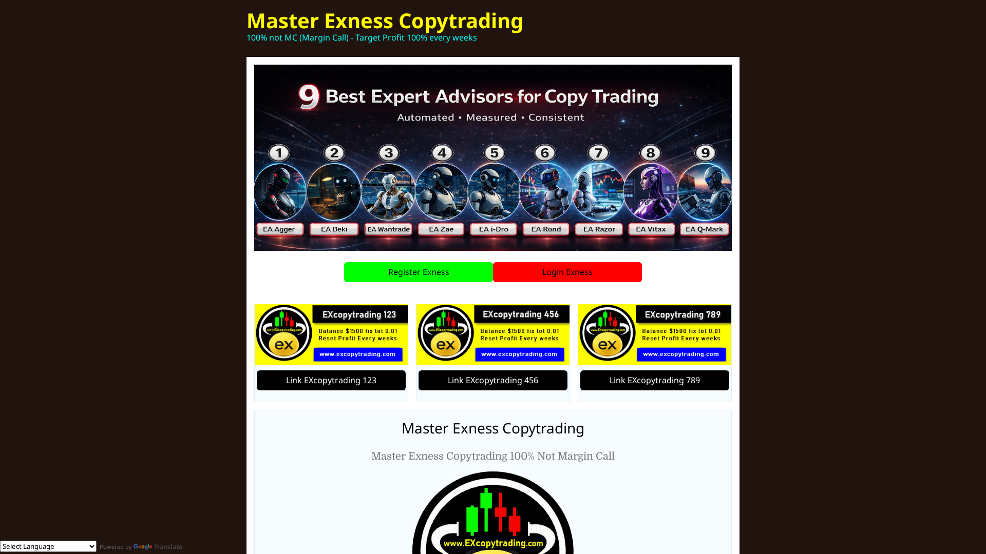 Screenshot of excopytrading.com
