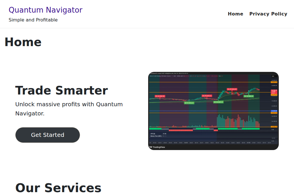 Screenshot of qntrader.com