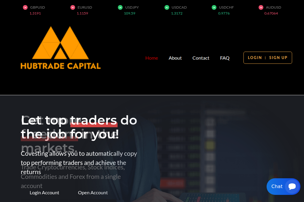 Screenshot of hubtradecapital.com
