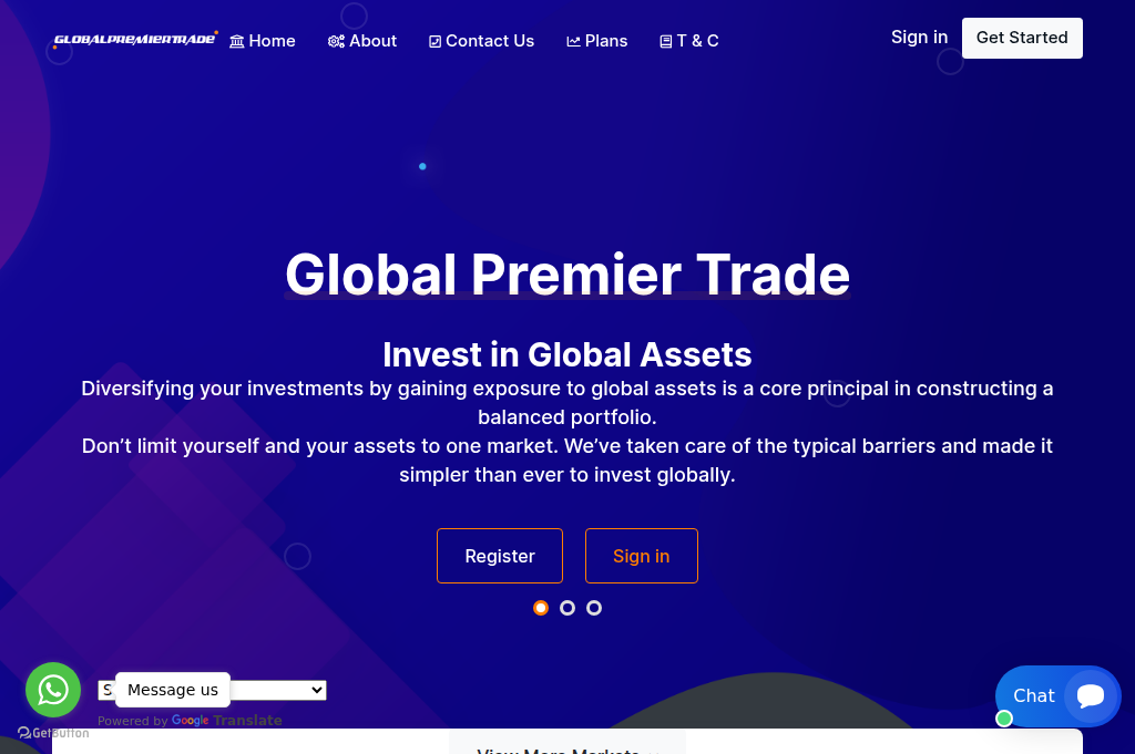 Screenshot of globalpremiertrade.net