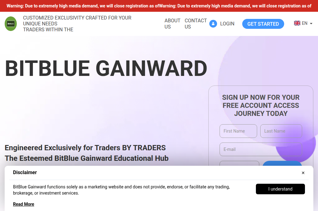 Screenshot of bitblue-gainward-engine.com