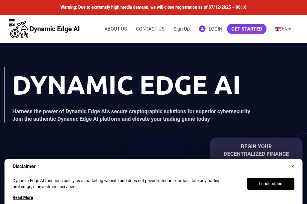 Screenshot of dynamicedge-ai-pro.com