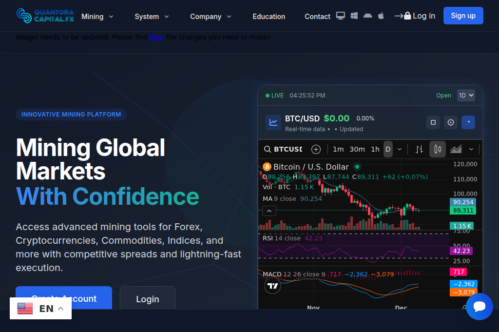 Screenshot of quantoracapitalfx.com