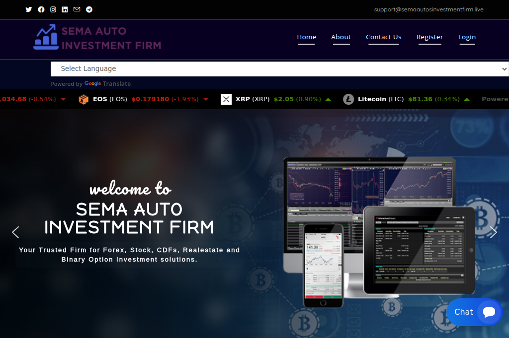Screenshot of semaautosinvestmentfirm.live