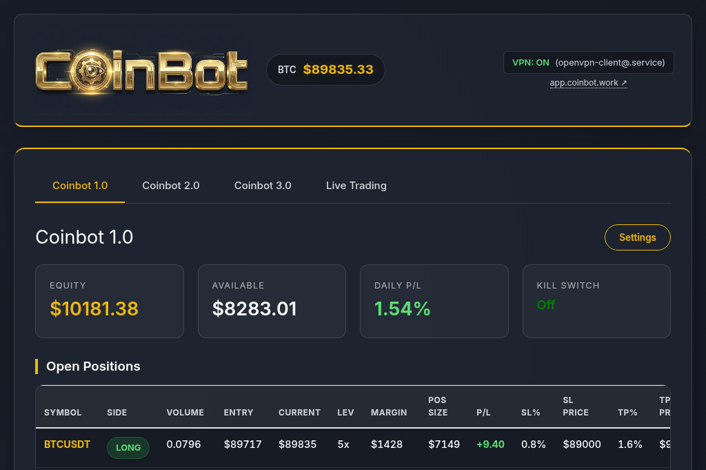 Screenshot of coinbot.work