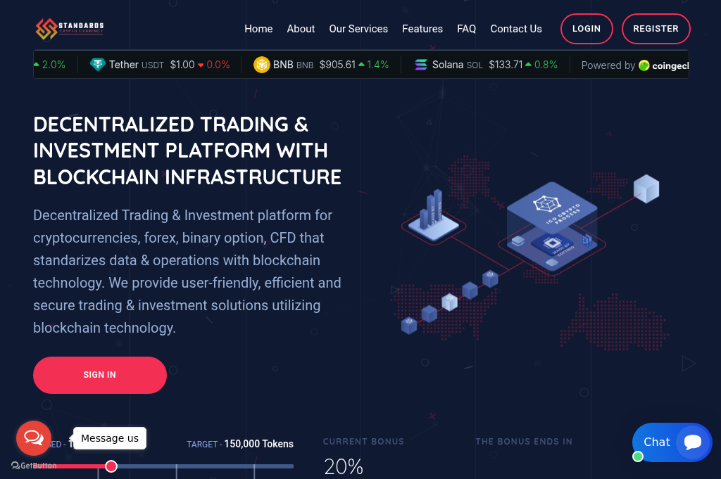 Screenshot of standardscryptocurrency.com