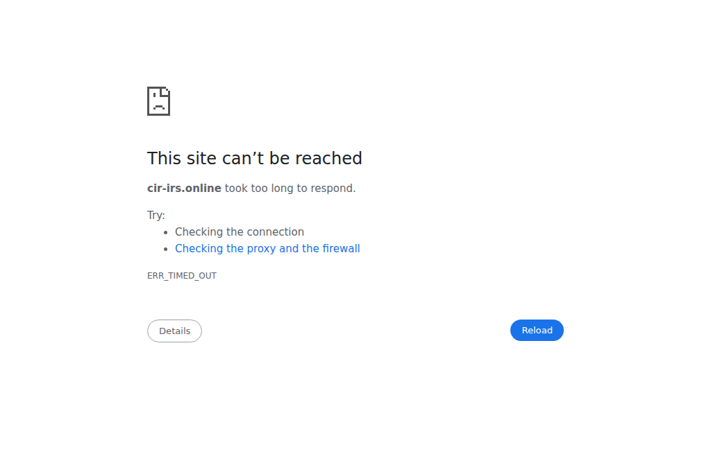 Screenshot of cir-irs.online