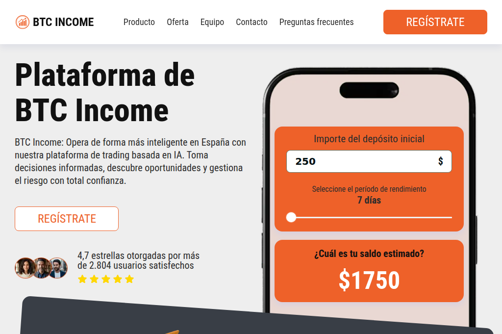 Screenshot of btcincomeinvest.com