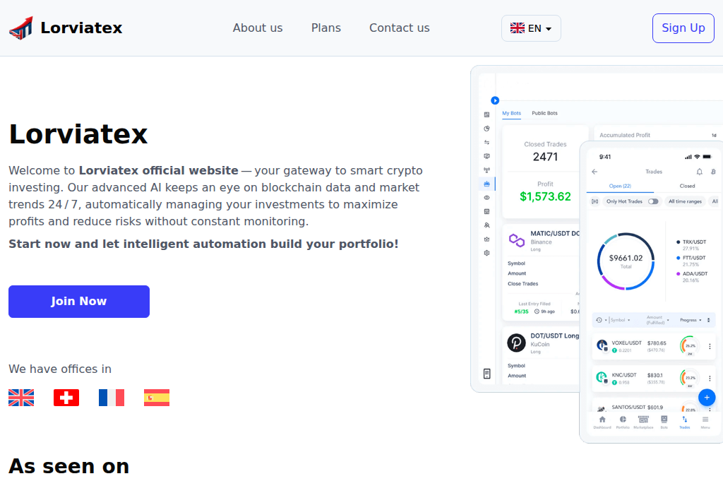 Screenshot of lorviatexofficial.com