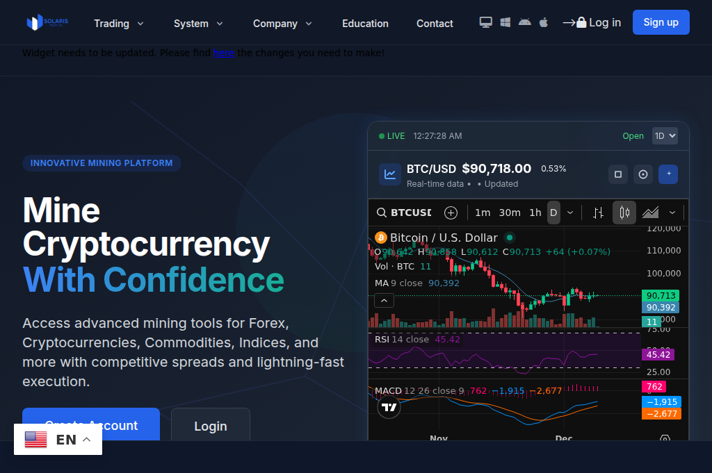 Screenshot of solarishash.com