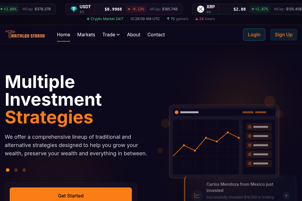 Screenshot of traithlonstrand.com