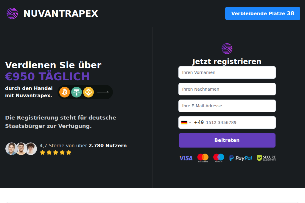 Screenshot of nuvantrapex.net