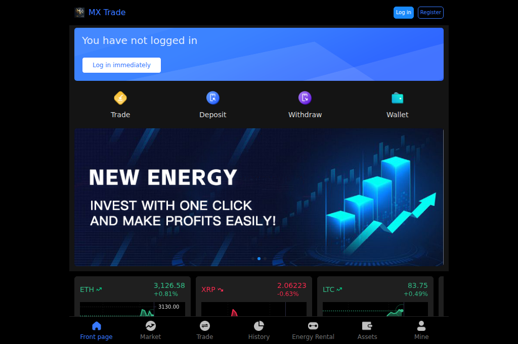 Screenshot of mxtraex.com