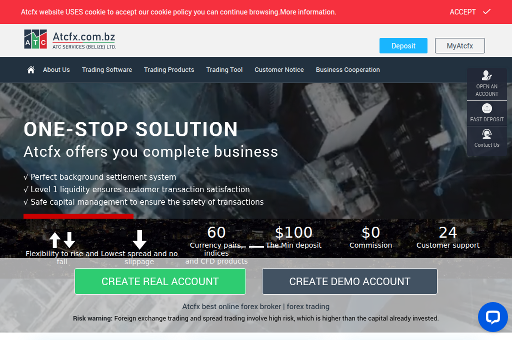 Screenshot of atcfx.net