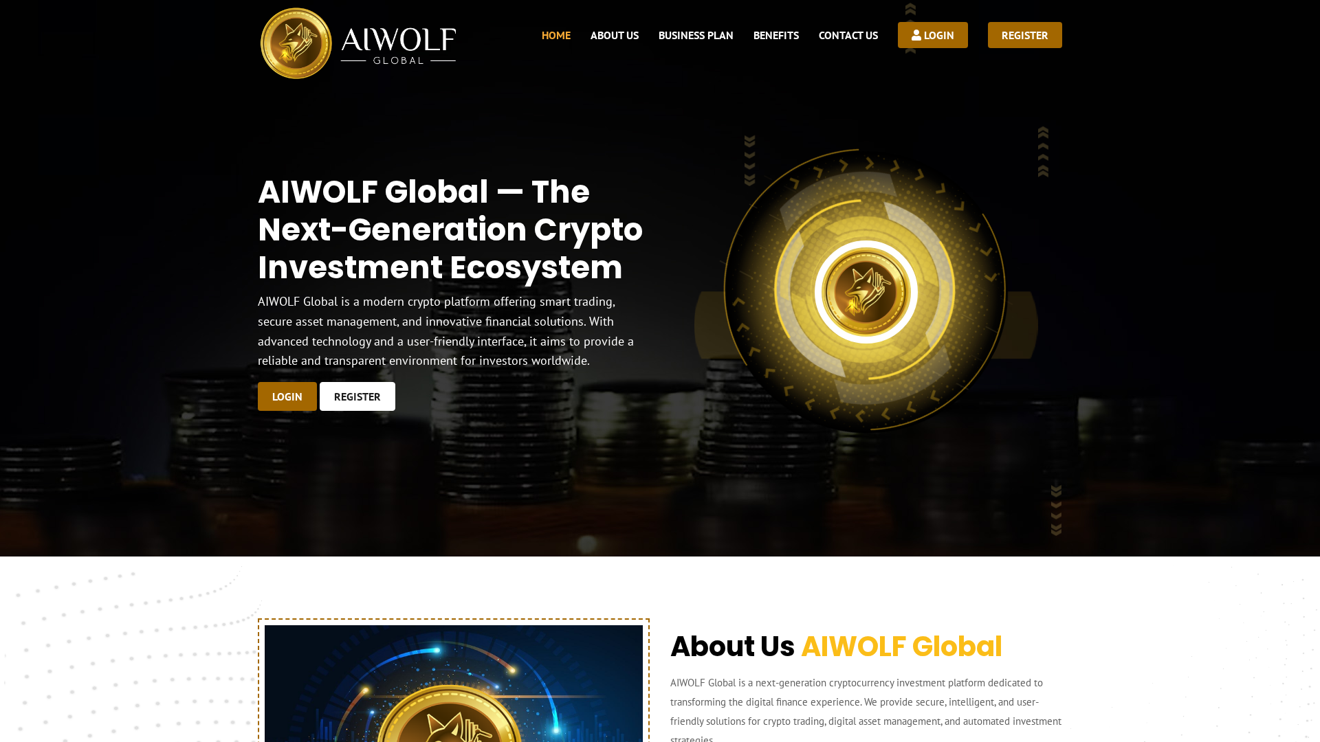 Screenshot of aiwolfglobal.com