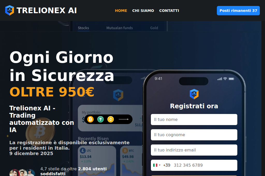 Screenshot of trelionex-ai.com