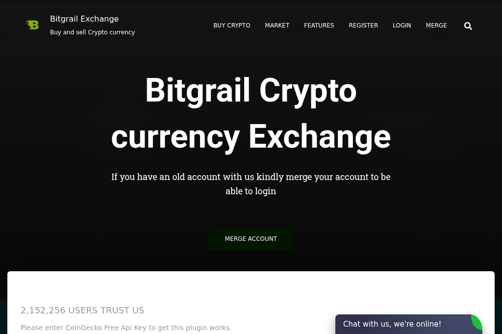 Screenshot of bitgrail-exchange.io