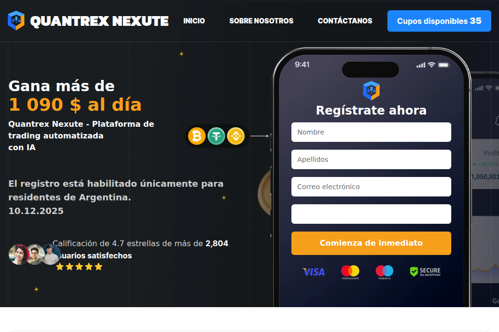 Screenshot of quantrex-nexute.com