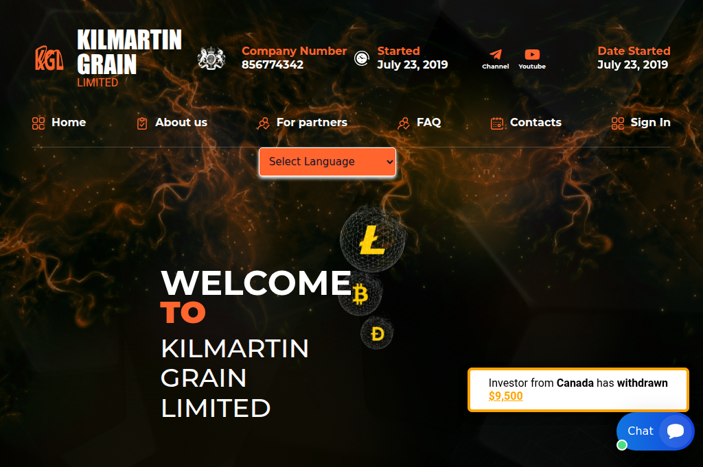 Screenshot of kilmartingrainltd.com