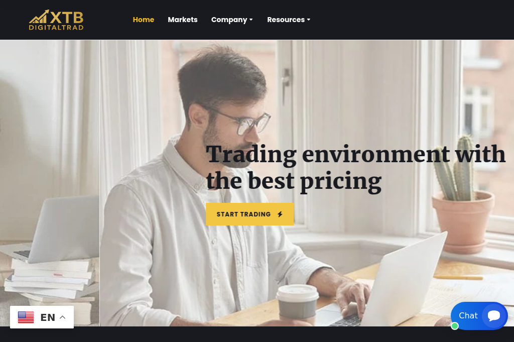 Screenshot of xtbdigitaltrad.com