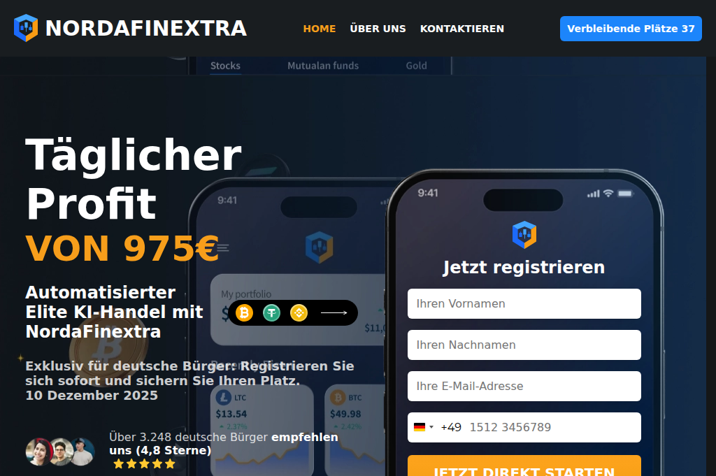 Screenshot of nordafinextra-invest.com