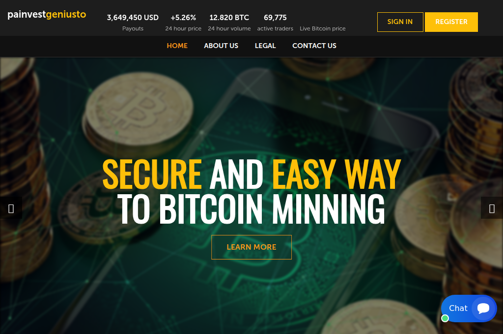 Screenshot of painvestgeniusto.top