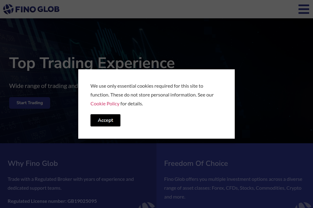 Screenshot of finoglob.com