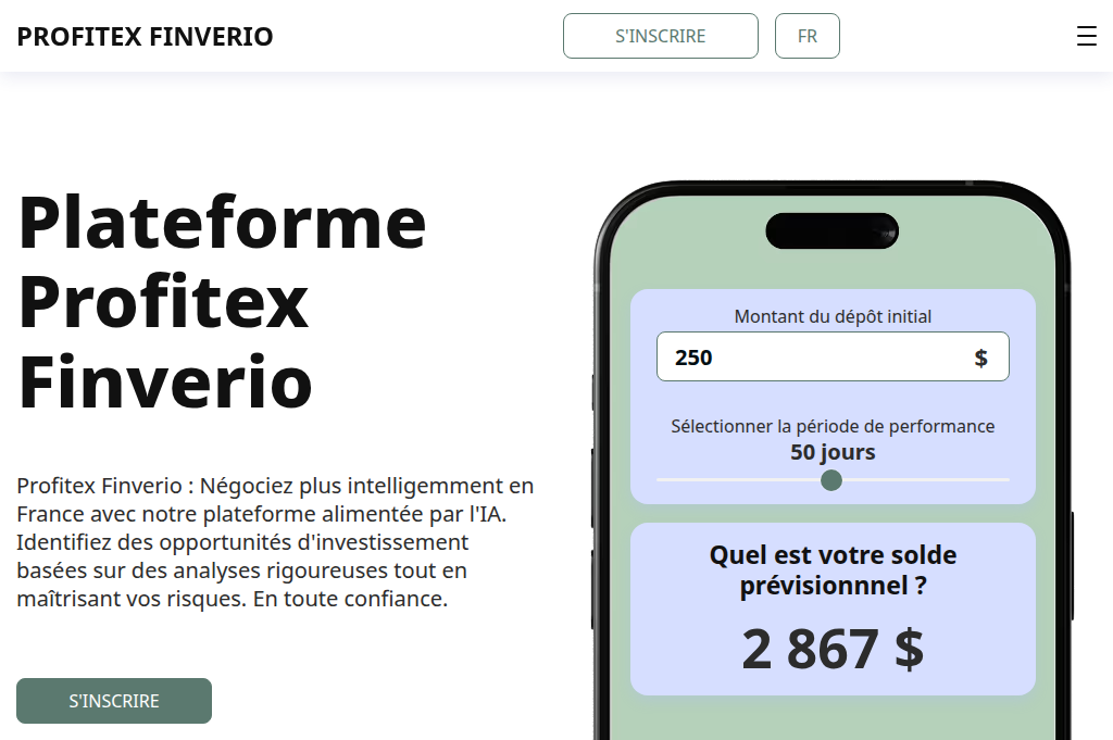 Screenshot of profitex-finverio.com