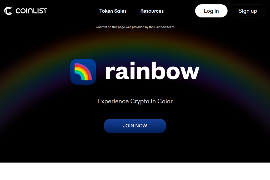 Screenshot of coiniist-rainbow.xyz