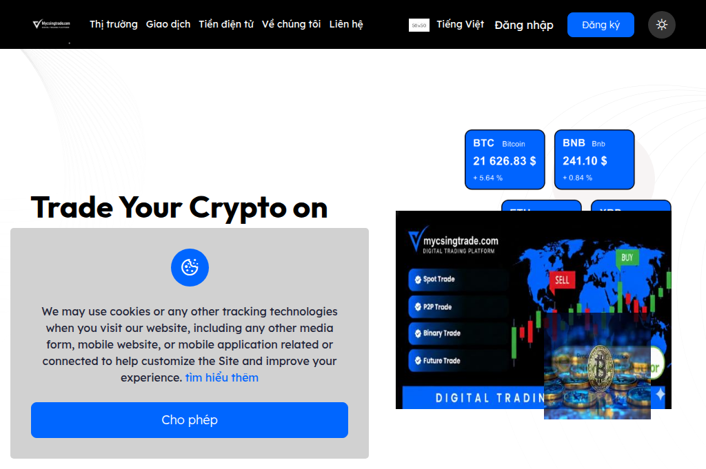 Screenshot of mycsingtrade.com