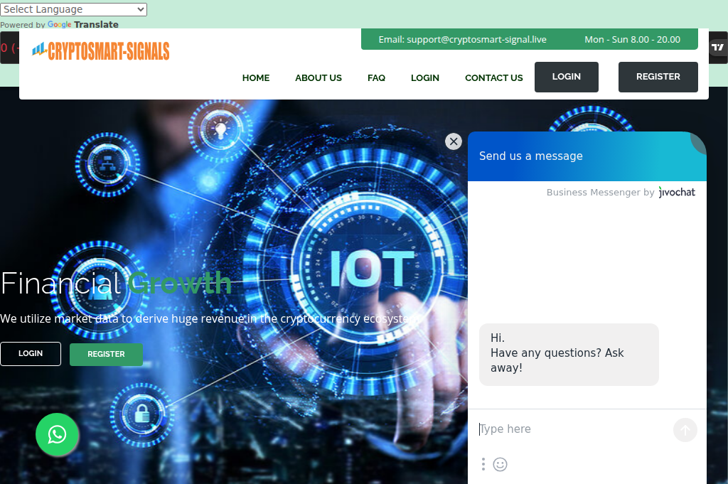 Screenshot of cryptosmart-signal.live