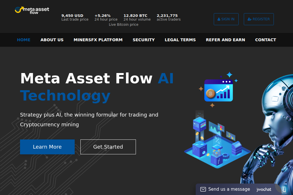 Screenshot of metaassetflow.com