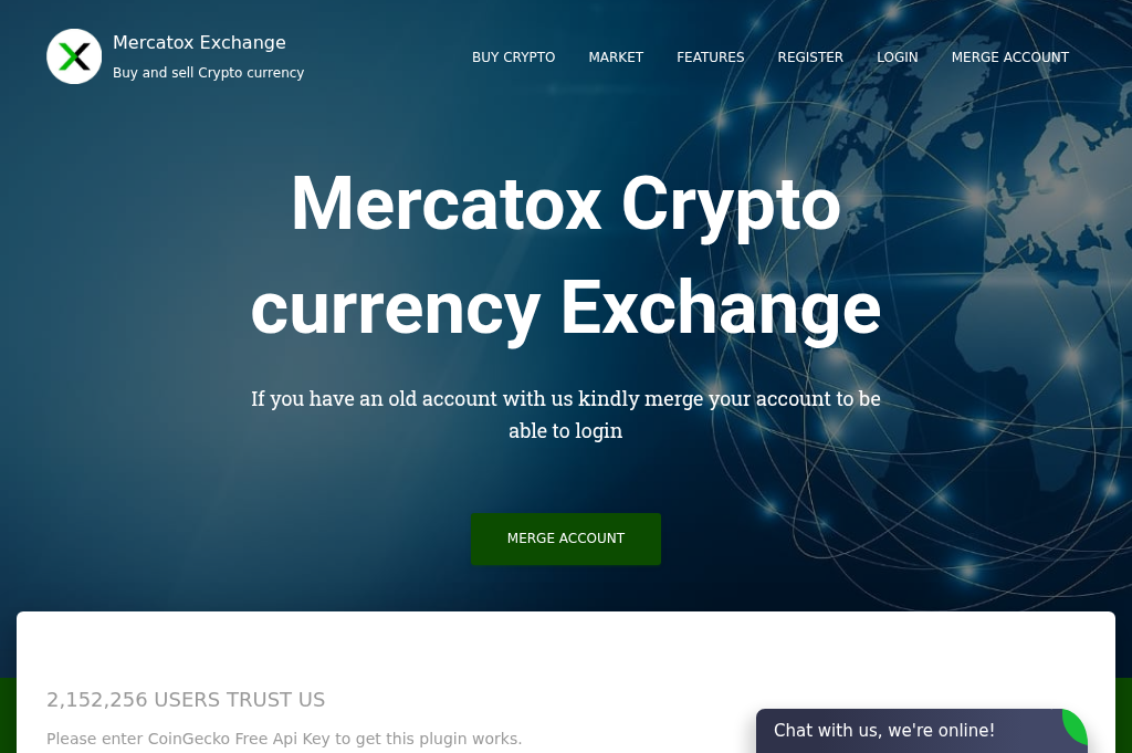 Screenshot of mercatox-exchange.io