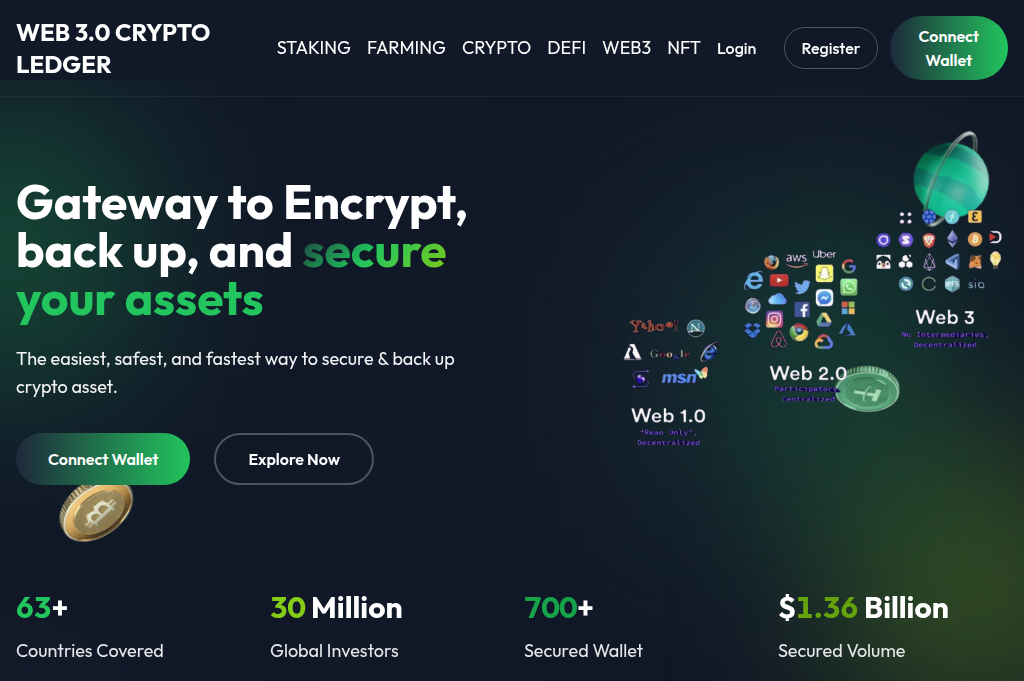 Screenshot of web3vaultledgers.com