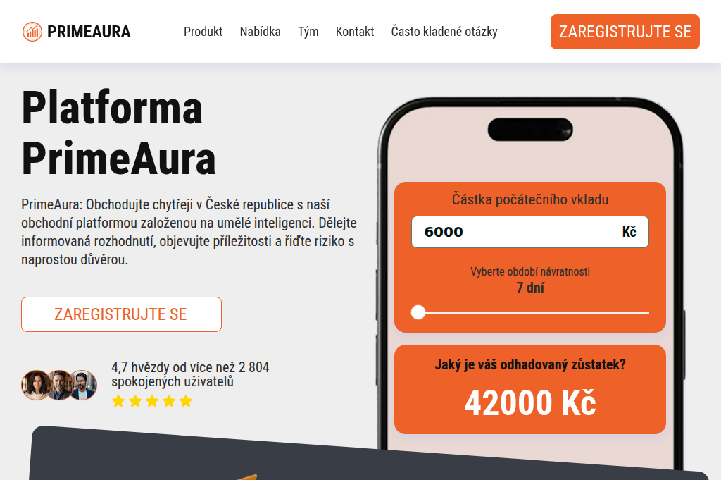 Screenshot of primeaura-cz.com