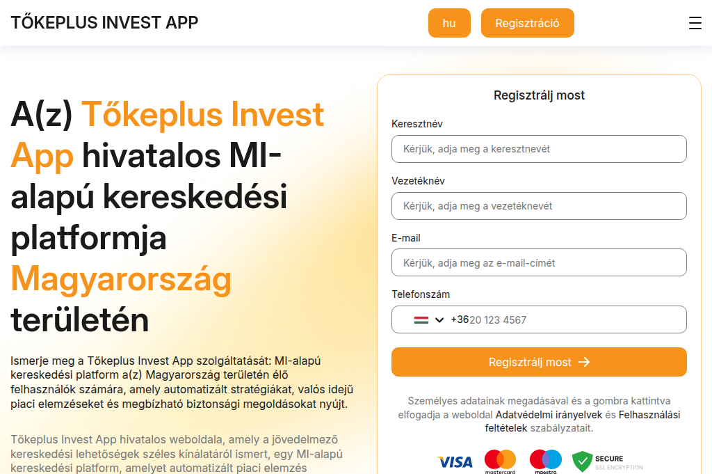 Screenshot of tokeplus-invest-app.com