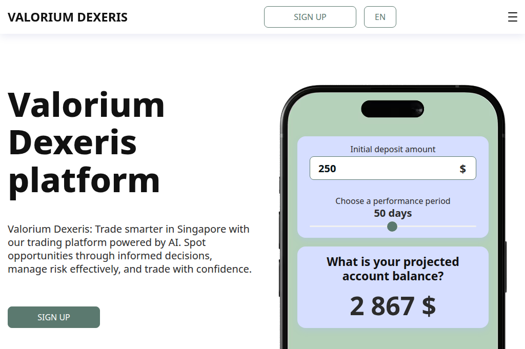 Screenshot of valorium-dexeris.com
