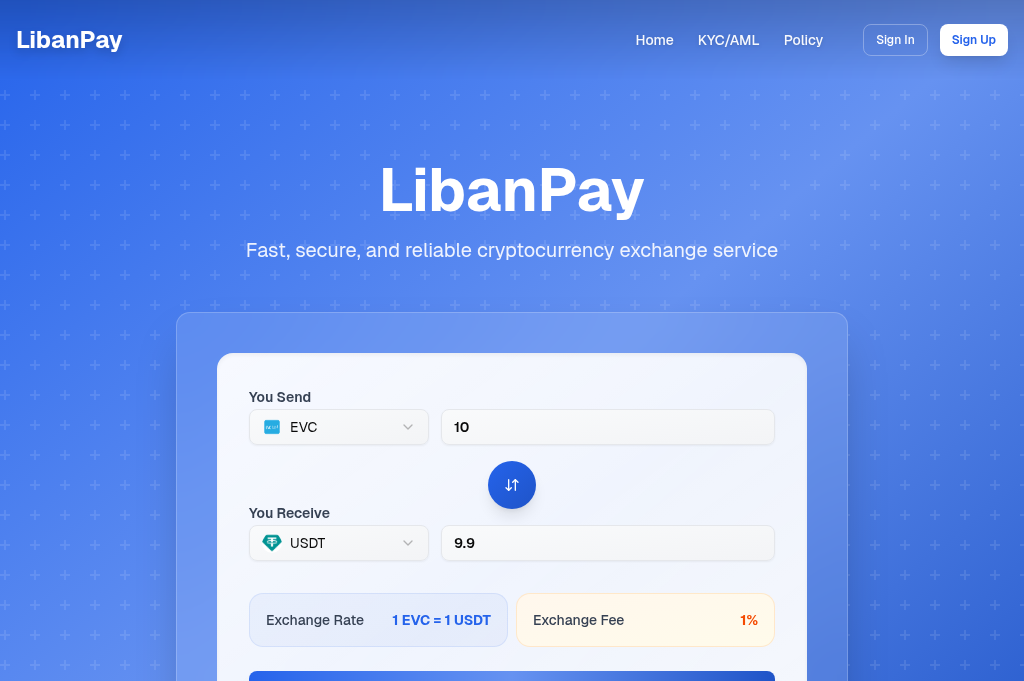 Screenshot of libanpay.io
