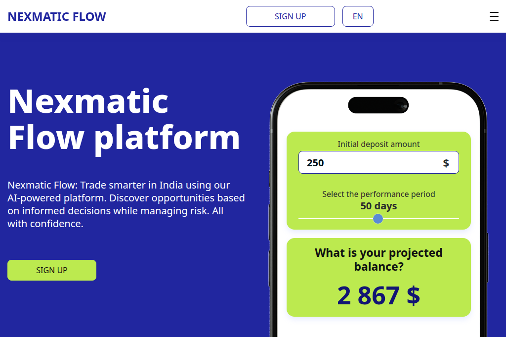 Screenshot of nexmatic-flow.com