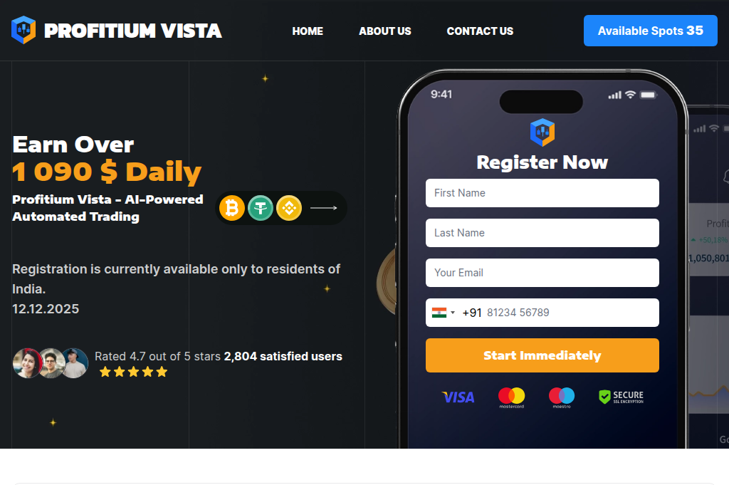 Screenshot of profitium-vista.com