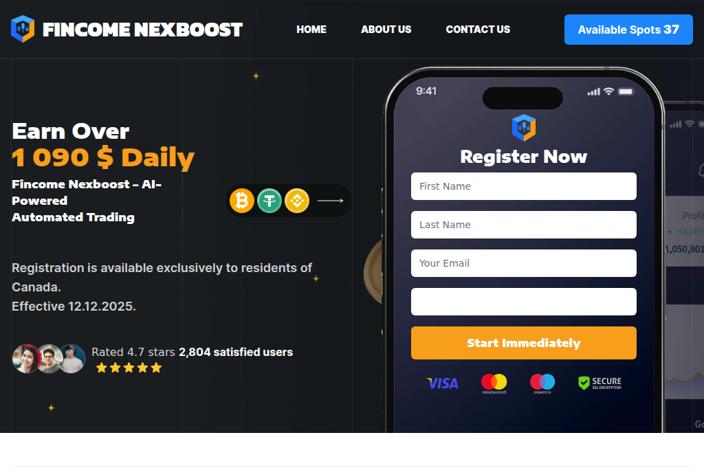 Screenshot of fincome-nexboost.com
